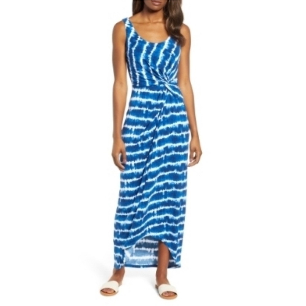 Tommy bahama blue and white tie dye maxi dress